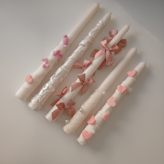 Cherry blossom and pearl candles